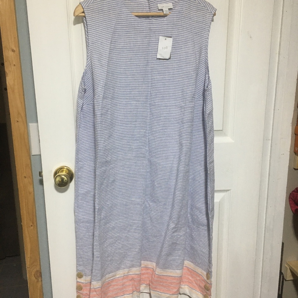Striped Sleeveless Linen Dress